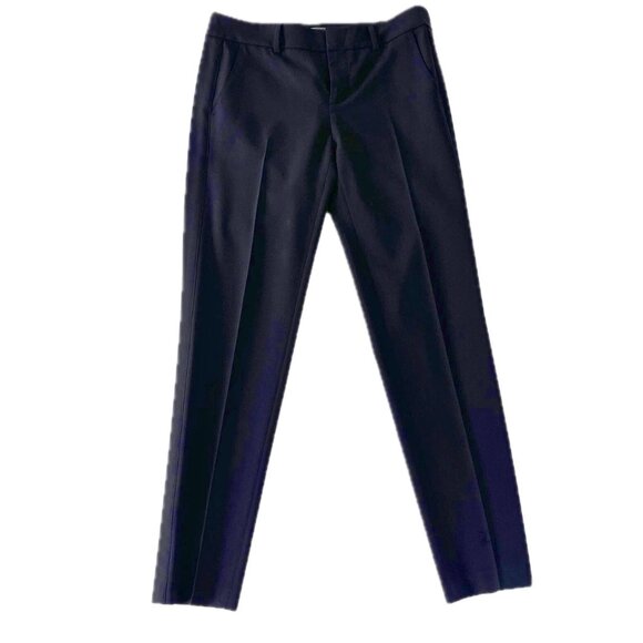 Vince Dress Pant Wm Sz 8 Lightweight Dark Navy Blue Flat Front Straight Leg Chi… - Picture 1 of 11